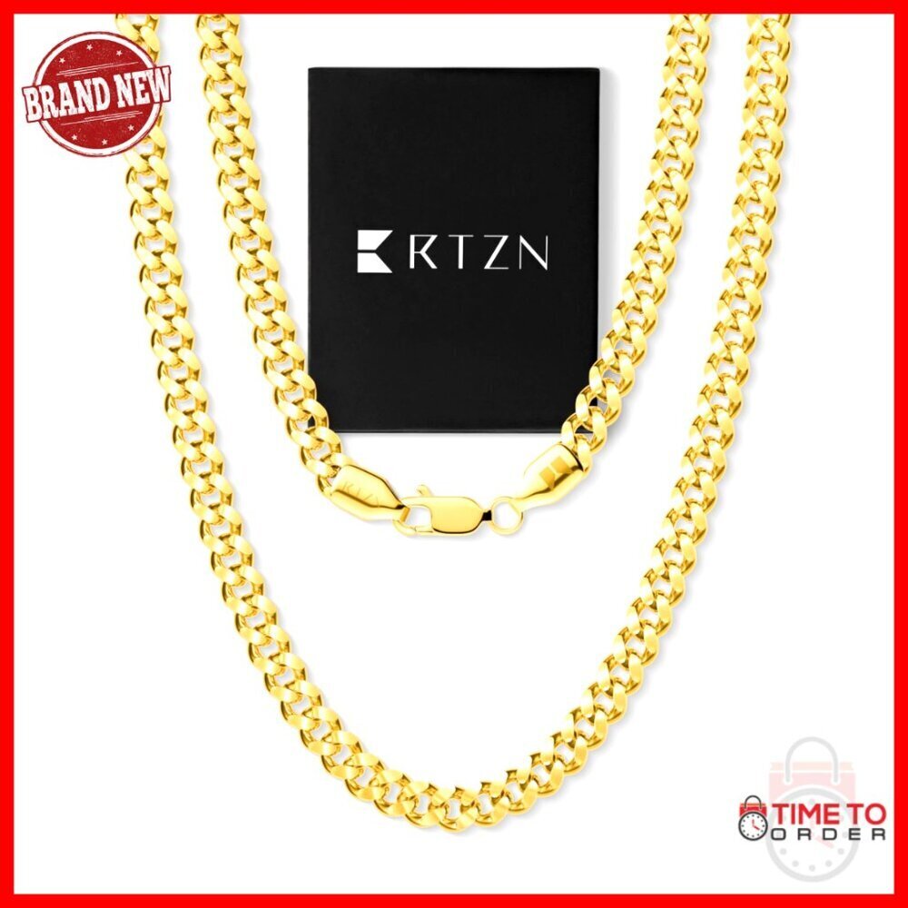 5mm Cuban Link Chain Necklace Stainless Steel Men's 18-26 Inch